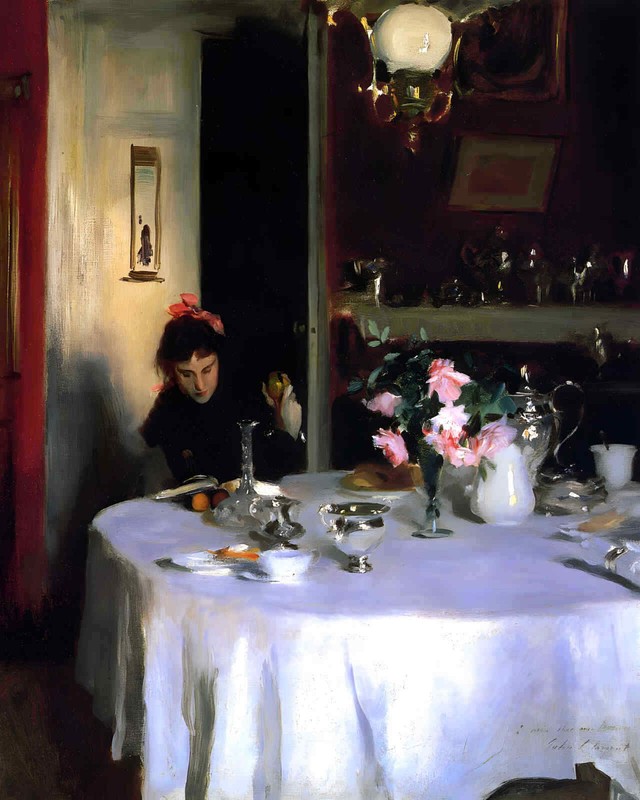 The Breakfast Table 1884 Painting by John Singer Sargent 8×10″ Art Print