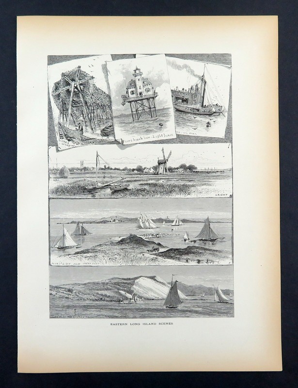 Eastern Long Island Antique 1872 Engraving – Sag Harbor, Orient, and Plum Island gallery