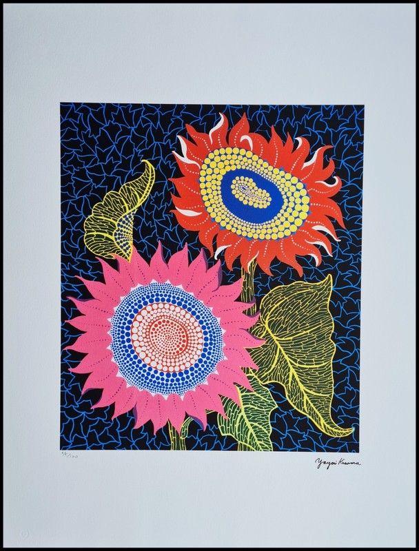 Yayoi Kusama Sunflowers 25 5/8×19 11/16in Lithography Print Limited 94/500