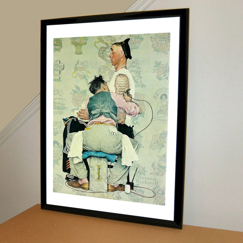 Norman Rockwell The Tattooist Vintage Poster Print Wall Art 18×24