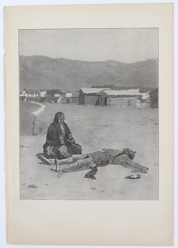 1902 Frederic Remington Print Fallen Cowboy Native American Woman Western Art gallery
