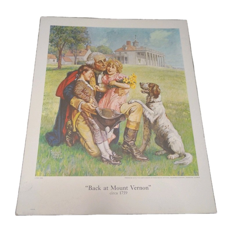 George Washington Set Of 6 Lithograph Prints - Walter Haskell Hinton 1964-1972