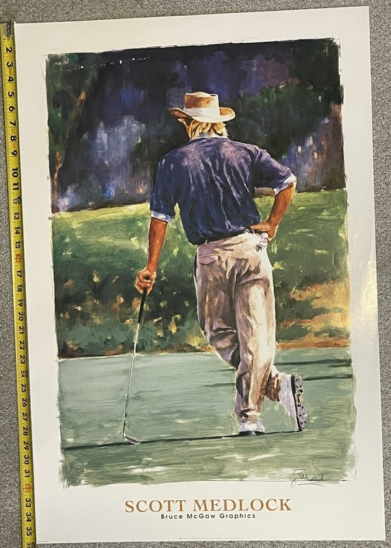 GREG NORMAN Golf Print by Scott Medlock, Signed