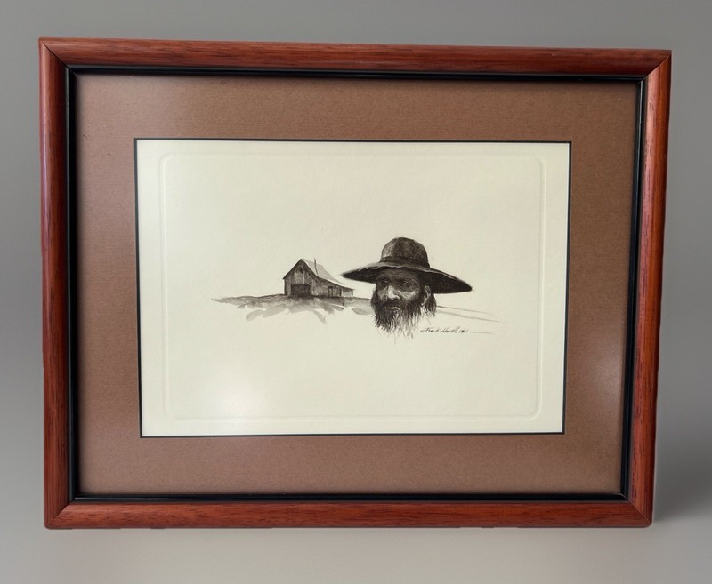 Frank Howell Lithograph “Reservation Hat” 1971 Frame Signed With Custom Frame