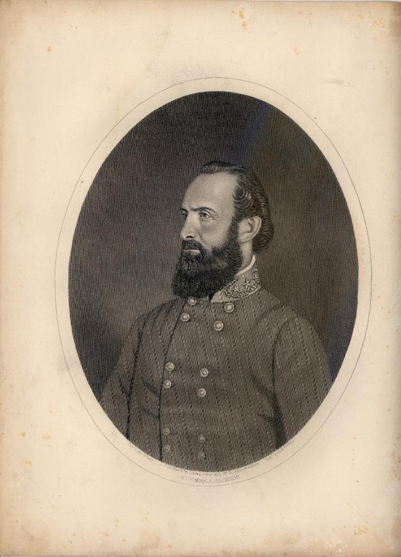 ANTIQUE RARE CONFEDERATE GENERAL STONEWALL JACKSON ENGRAVING BY A. B. WALTER VG gallery