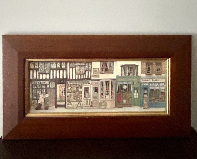 Large Framed Print ‘Station Parade’ By Barry Smith 1988 Wood Frame Glass Front