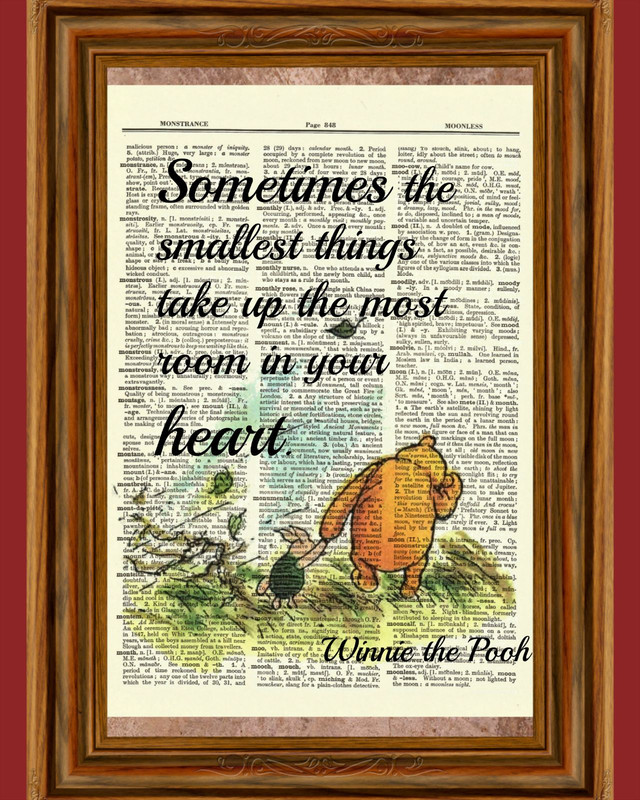 Winnie the Pooh Dictionary Art Print Picture Poster Classic Piglet Vintage