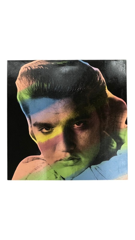 Steve Kaufman – Elvis I (Black), Signed Numbered and Stamped Silkscreen Canvas