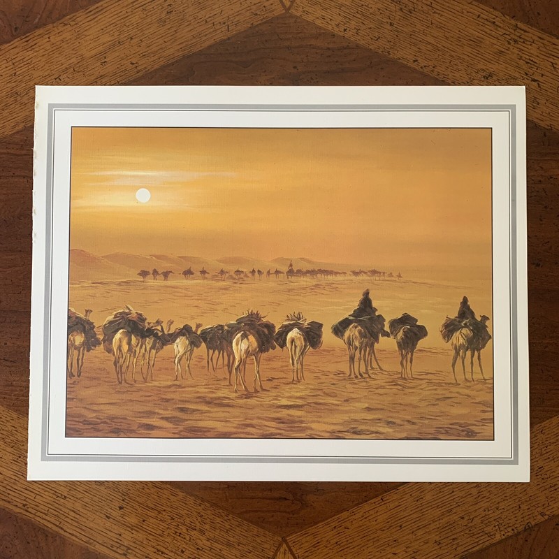 Vintage Arabian Desert Art Print Said Salah's Collection 20" x 16" Camels A