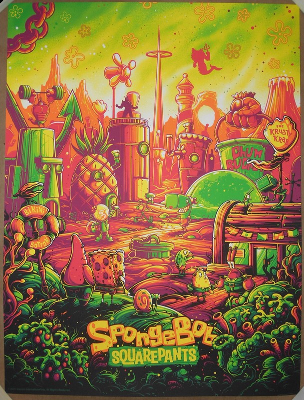 Dan Mumford SpongeBob SquarePants Giclee Art Print Poster #/50 Variant Limited