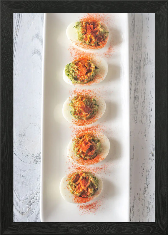 Guacamole deviled eggs Framed Wall Art Poster Canvas Print Picture