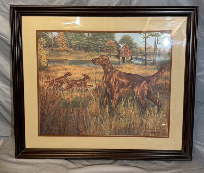 Vintage framed print “Autumn Elegance» by artist Robert A. Christie. 1615/ 2000.