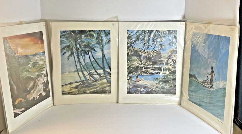 4 Hawaiian Original 1960’s Prints Surfers Heavy Weight NOS 14 X 11 Pierre Marc
