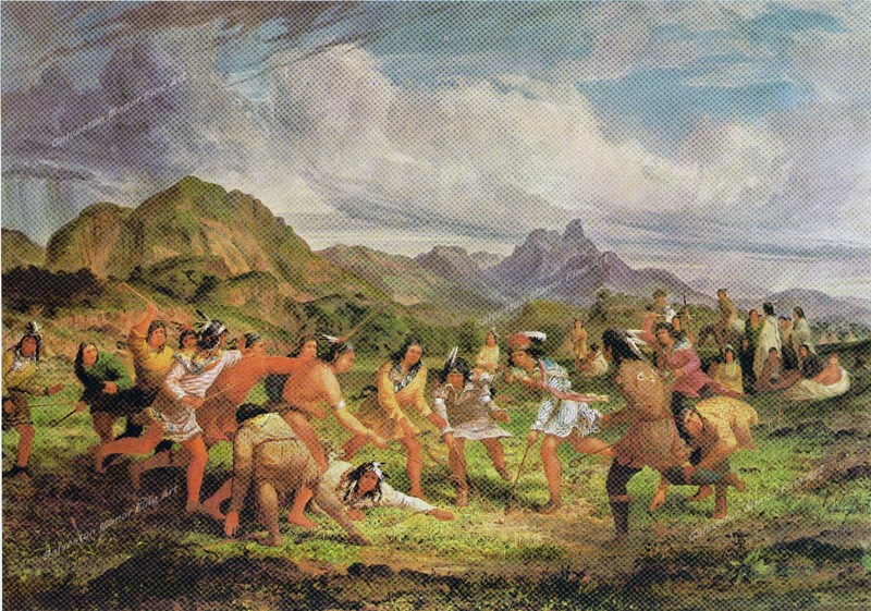 Lacrosse Playing Among the Sioux by Seth Eastman – giclee print