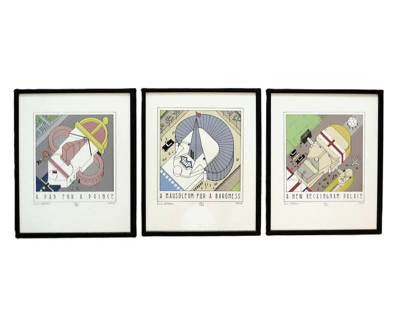 Set of 3 Louis Hellman Lithographs Signed & Numbered Celebuildings Series 25/75