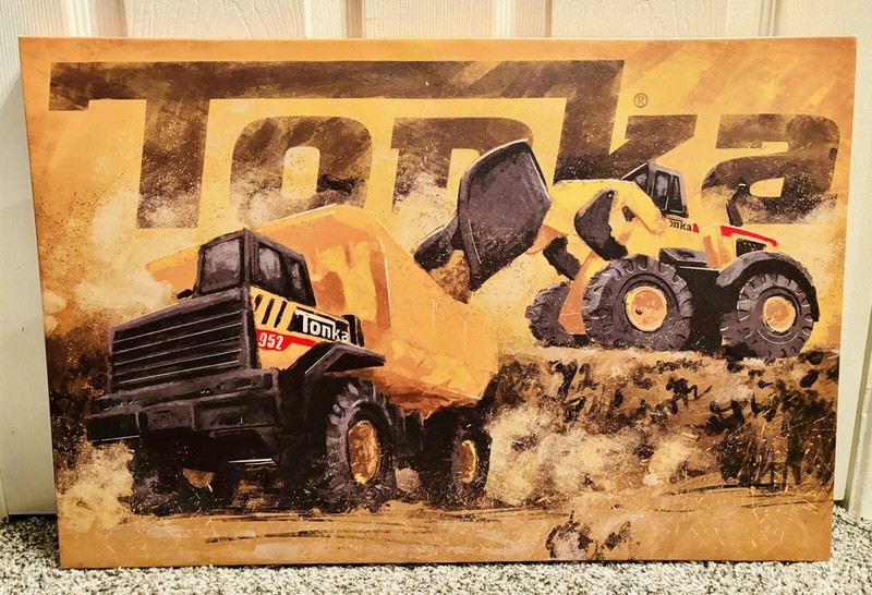 Tonka Toy Truck Canvas Framed Wall Art Open Road 24” X 16”