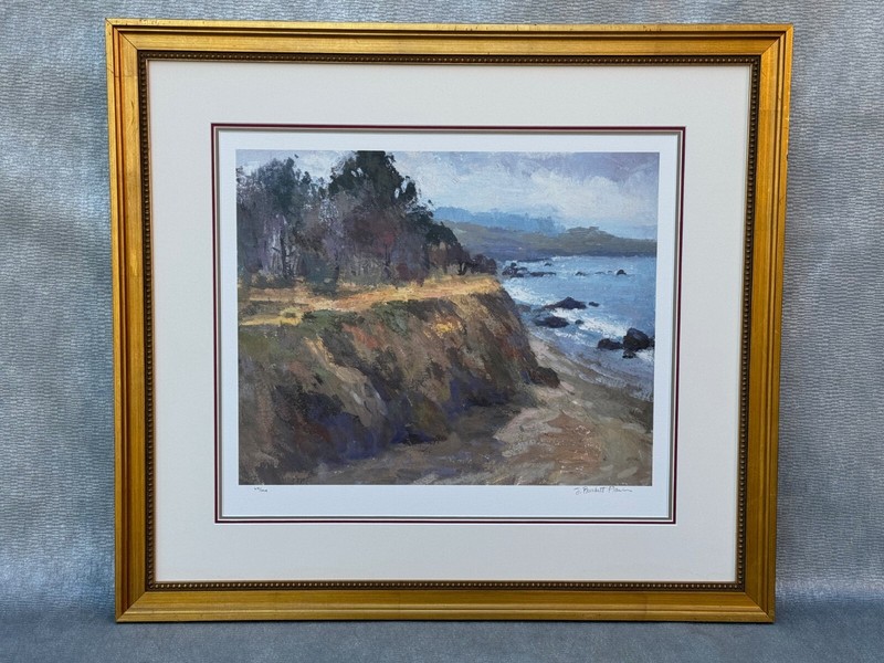 SHARON BURKETT KAISER SEASCAPE LITHOGRAPH PENCIL SIGNED ARCHES PAPER COA 65/195 gallery