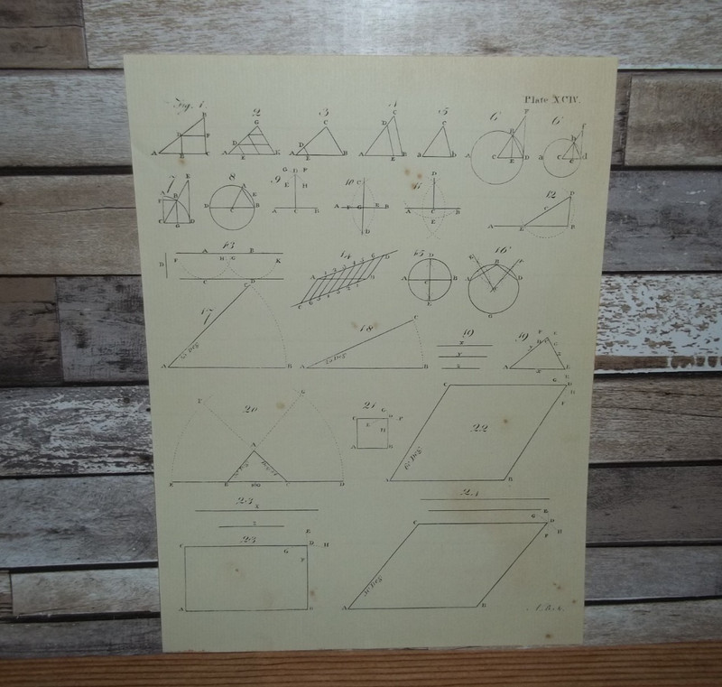 Antique Engraving Print Geometry #2 18th-19th Century Andrew Bell Original