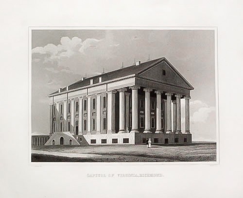 Original 1846 Hinton American Engraving – Capital of Virginia, Richmond