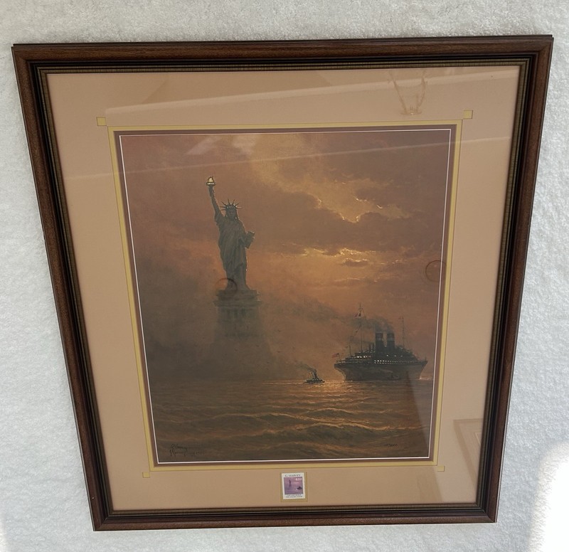 G. Harvey Signed/Numbered Print «The Lamp Behind the Golden Door» COA Framed