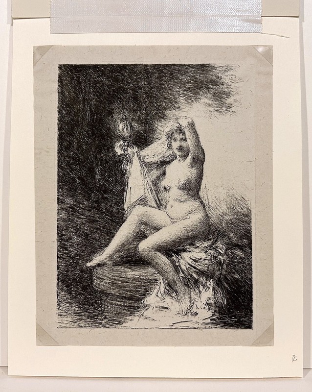 Original HENRI FANTIN-LATOUR 19th c. French LITHOGRAPH ON LAID PAPER Verite gallery