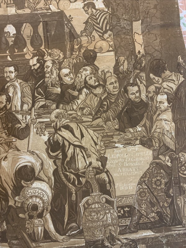 John Baptist Jackson The Wedding Feast at Cana Original Woodcut Print 1742 Rare gallery