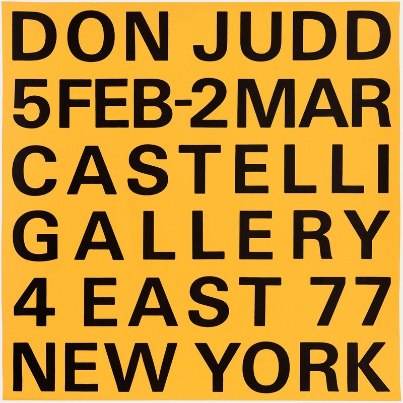 DONALD JUDD (1966) exhibition poster Leo Castelli Gallery – don marfa foundation