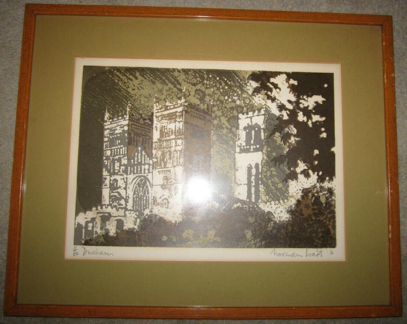 Norman Wade Durham Cathedral signed & numbered framed screenprint, 1970
