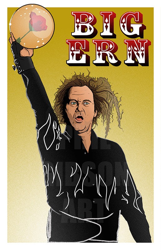 Original «Big Ern» Giclée Art Print Blu Poster Bill Murray Bowling Kingpin Movie