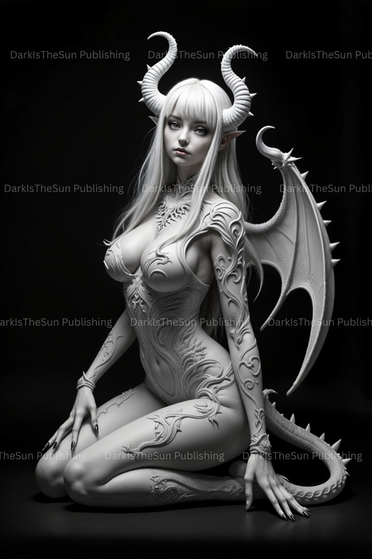 Gothic Demon Girl Art Print – Dark Fantasy Anime Wall Art (Occult Decor Poster)6 gallery