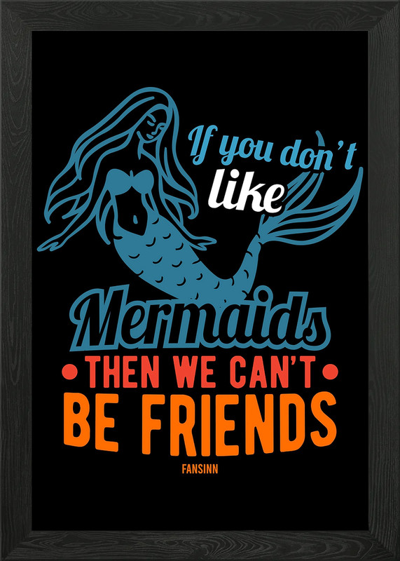 Mermaid beautiful girl Fin Framed Wall Art Poster Canvas Print Picture