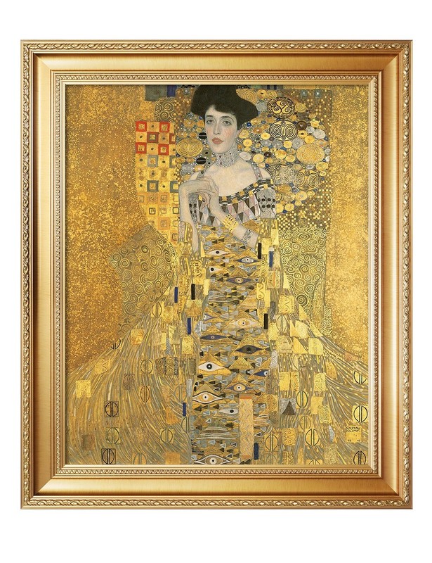 Adele Bloch-Bauer I by Gustav Klimt, Canvas Print Wall Art, image size: 20×16″