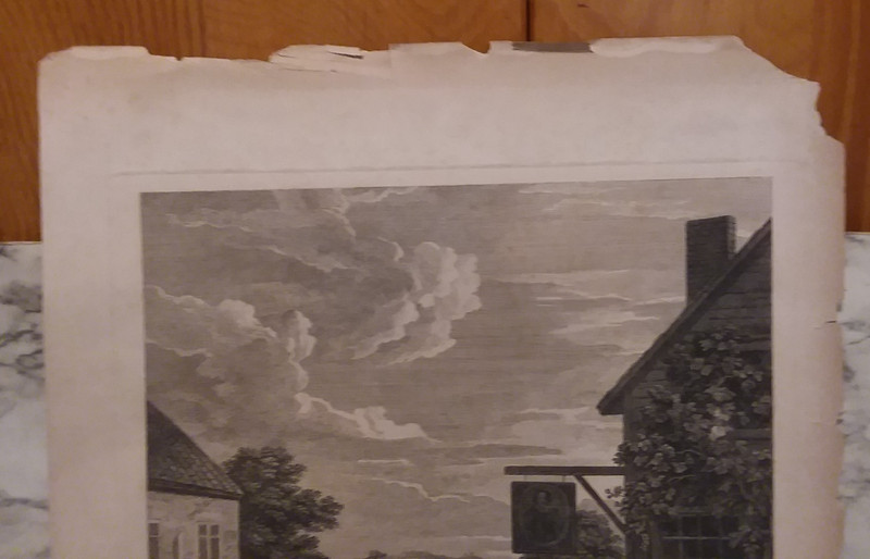 Original 1738 Wm HOGARTH Published, BARON Engraving EVENING - Times of Day 19x24 gallery