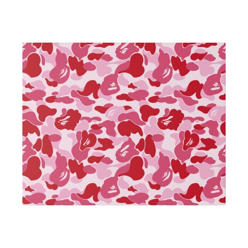 20×16″ Gallery Art Canvas: A Bathing Ape Bape Camo Streetwear Beast Art Pink