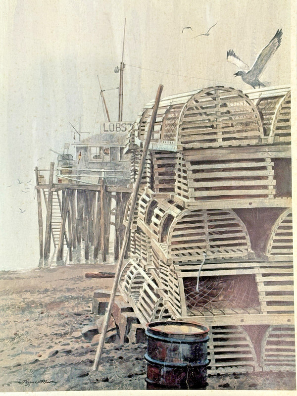 Lobster Pots Coastal Pier Print by Pierre Mion Island Annapolis Maryland VTG USA gallery