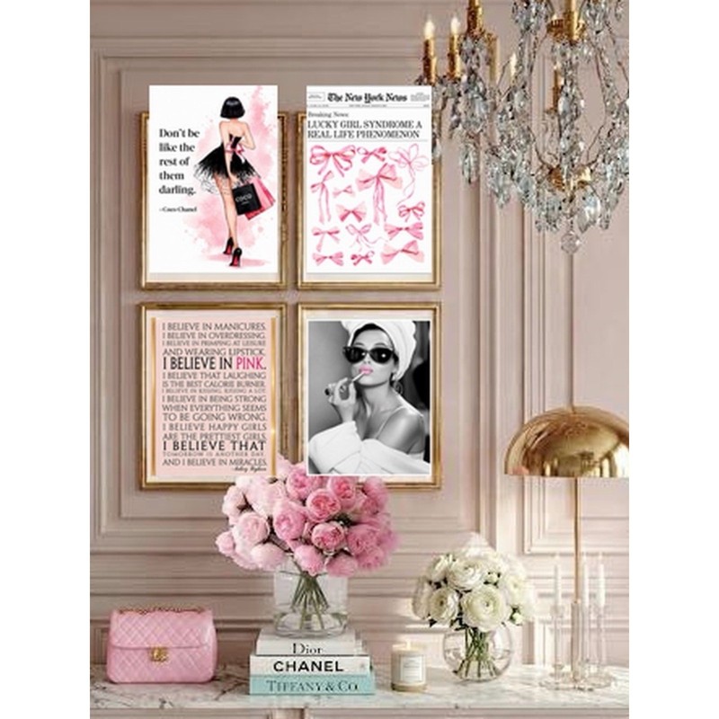 🏆 Coquette Chic Glam & Chanel Wall Art Prints | Pick 4 | Custom 8x10 Giclée Set