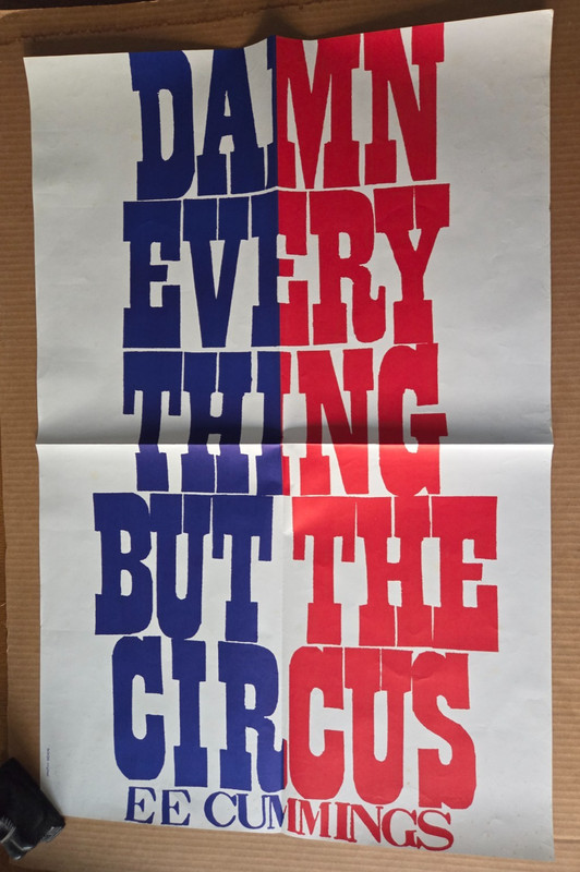 Signed by Sister Corita Kent – Damn Everything but the Circus Poster EE Cummings