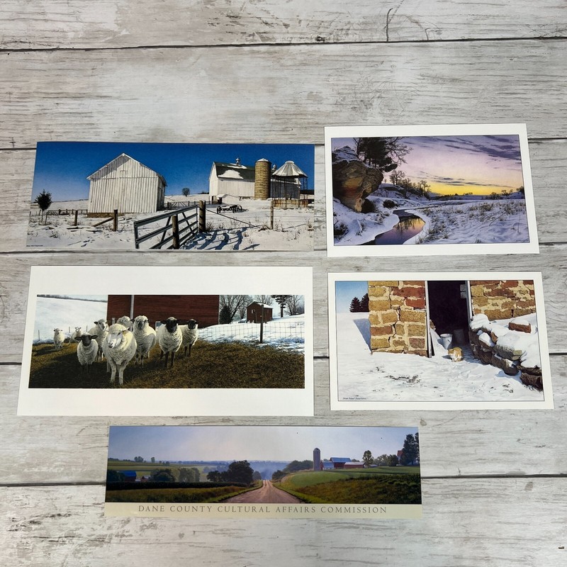 Steven Kozar Prints Postcard Sized Lot of 5 Sample Farm & WI Various Images