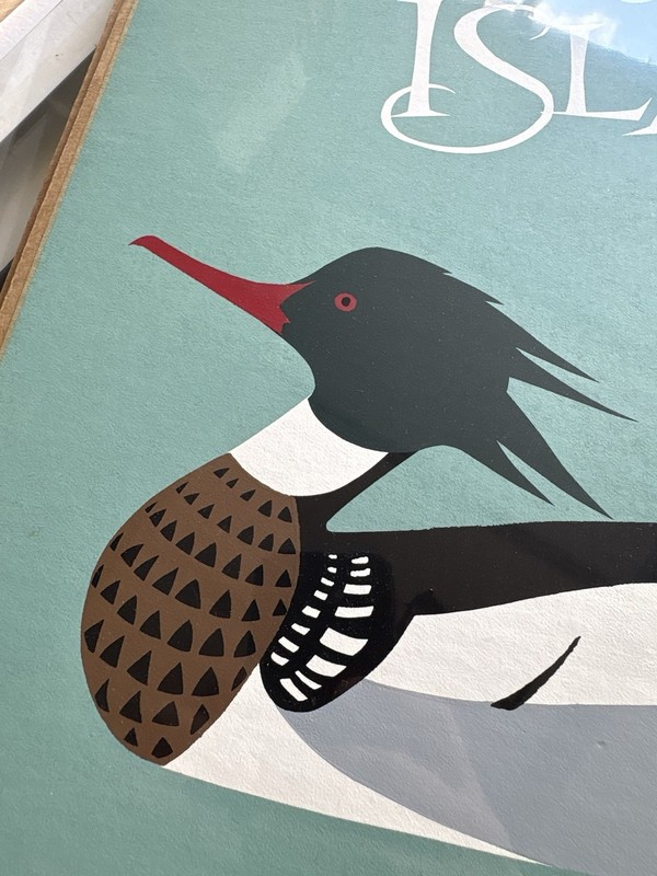 1988 Signed Hal Lott Screen Print Chincoteague Island Decoy Festival Merganser gallery