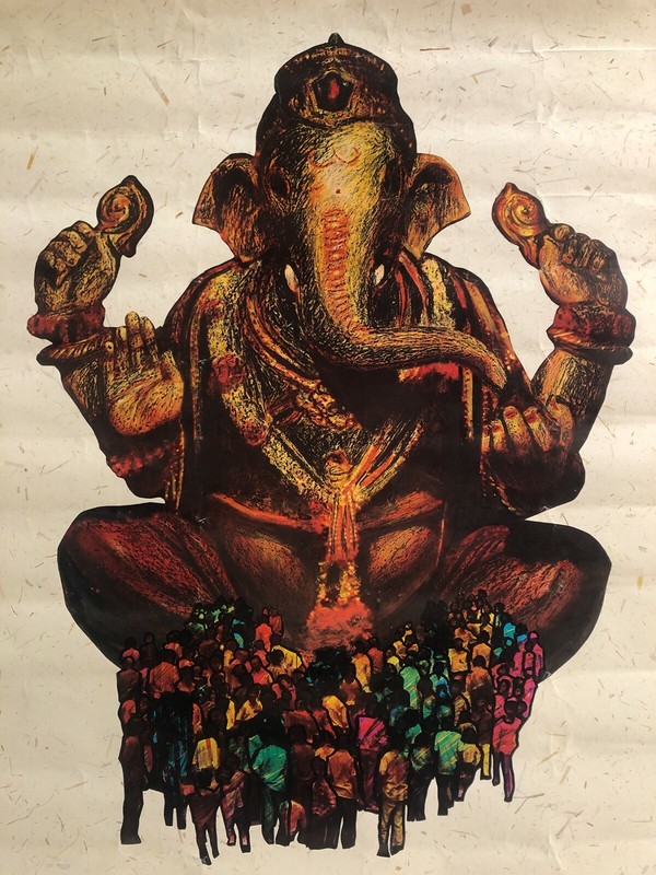 29 x 18 Original 1990 GANESH FESTIVAL Maharashtra West India Tourism VTG Poster gallery