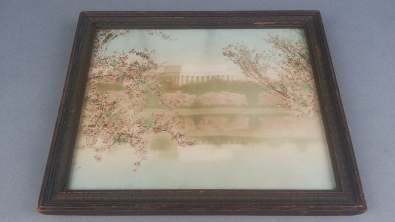 Antique Abraham Lincoln Memorial Picture Vintage Antique Vintage Photo
