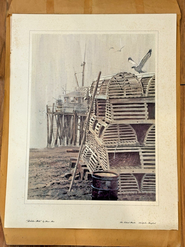 Lobster Pots Coastal Pier Print by Pierre Mion Island Annapolis Maryland VTG USA gallery