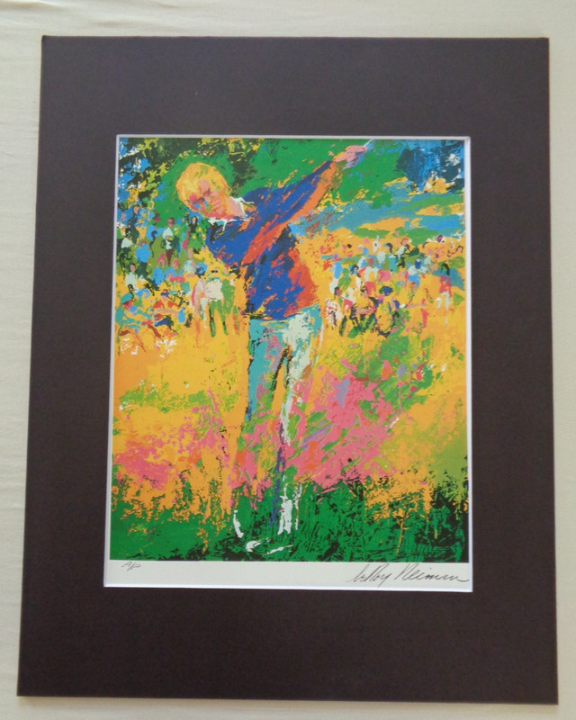LeRoy Neiman Jack Nicklaus Golf Swing Matted Art Print Sports Tournament Golfing