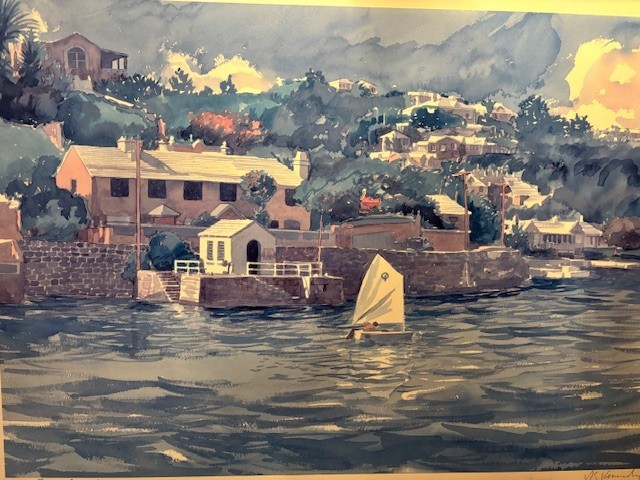 R.E. Kennedy "Lower Ferry Bermuda " Watercolor Print Matted Signed Free Shipping gallery
