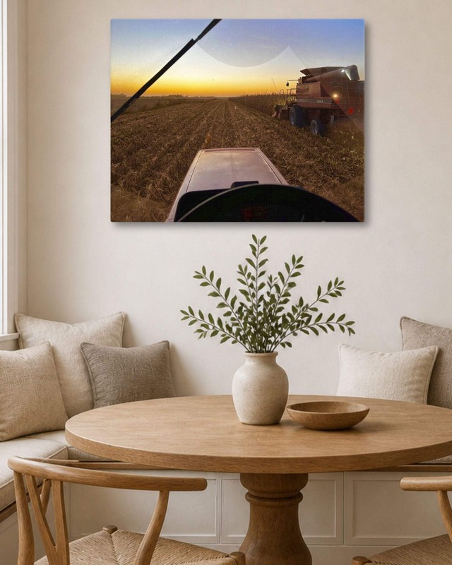 Iowa Corn Harvest Canvas Wall Art Farmhouse Country Landscape Print gallery