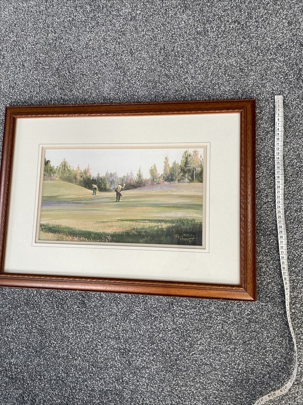 Golf Print By Robert Harnett ‘Lining Up The Putt’ - Golf Interest 40cm x 57cm gallery