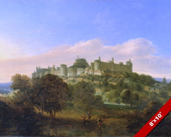 WINDSOR CASTLE ENGLAND LANDSCAPE BRITISH HISTORY PAINTING ART REAL CANVAS PRINT