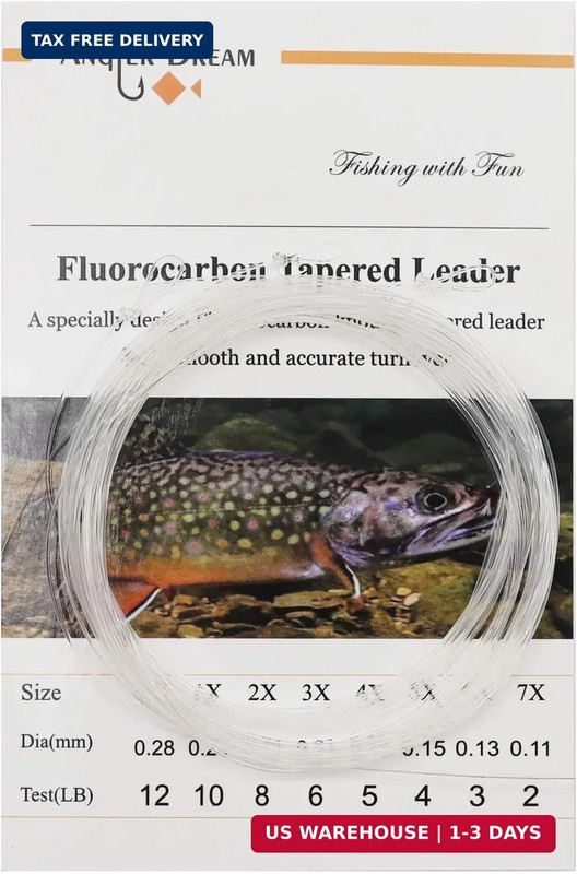3 Pack Fluorocarbon Fly Leader 9FT 0x/1x/2x/3x/4x/5x/6x/7x Fluorocarbon Tapered