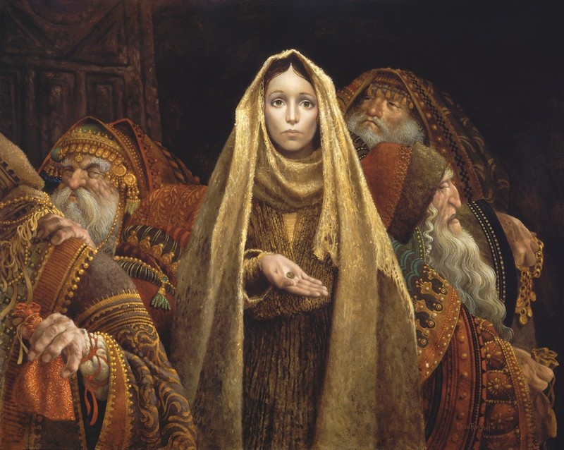 James Christensen THE WIDOW’S MITE, Giclee Canvas, ARTIST PROOF A/P#99/100
