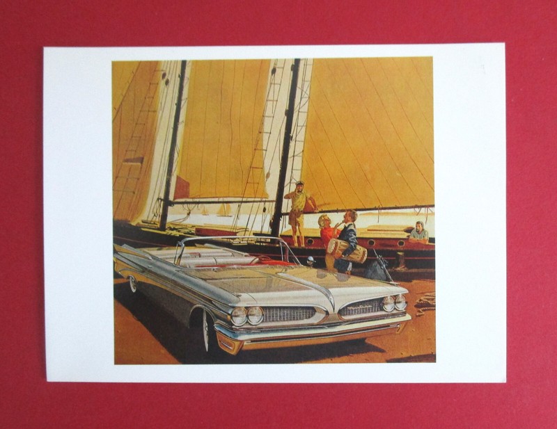 CLASSIC CAR OF THE FIFTIES 6.40" x 4.70" SCARCE ART CARD 1959 PONTIAC COUPE gallery